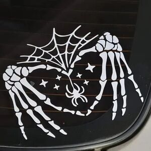 skeleton hand halloween love car window  sticker